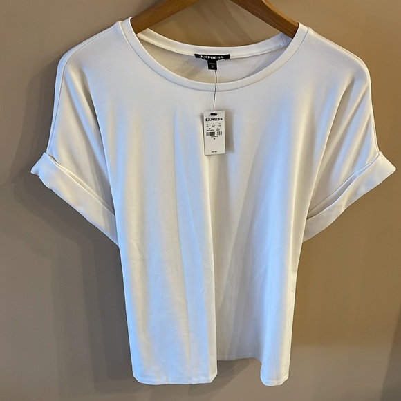 Express White Top with Tie Size Medium NWT - Picture 11 of 12